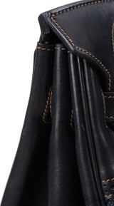 Hermès Birkin 35 Ghillies Noir Veau Evercolor Denim Fonce