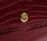Kwanpen Bordeaux Crocodile Flap Wallet