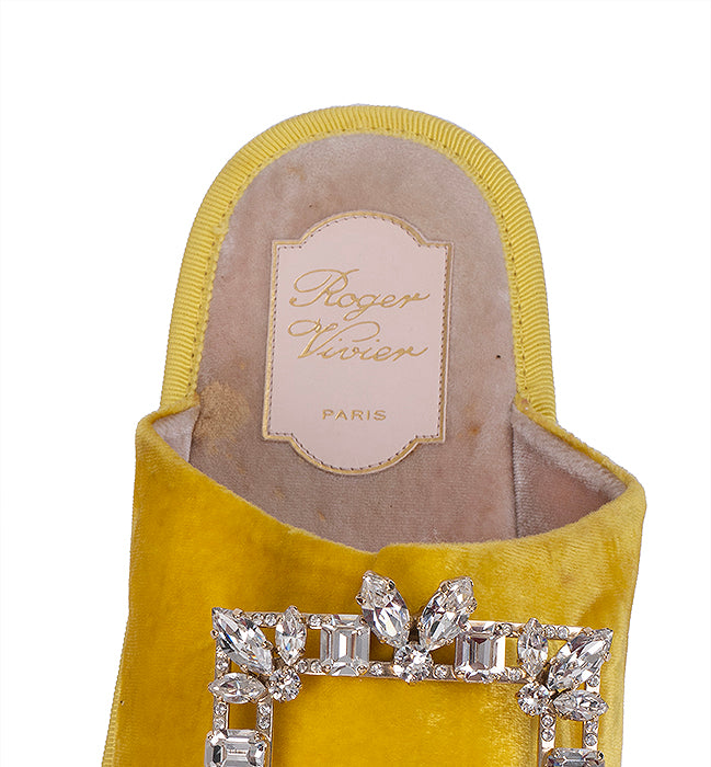 Roger Vivier Hotel Vivier Strass Velvet Slippers