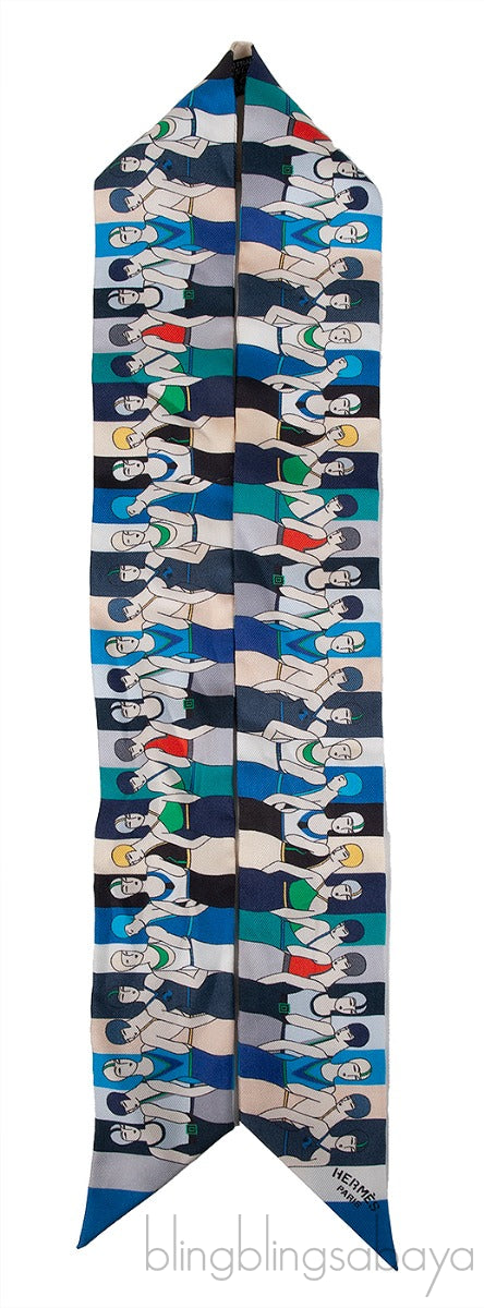 Hermes Les Baigneuses Printed Silk Twilly