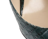 Jimmy Choo Croc-effect Bing 100 Crystal-Embellished Leather Mules