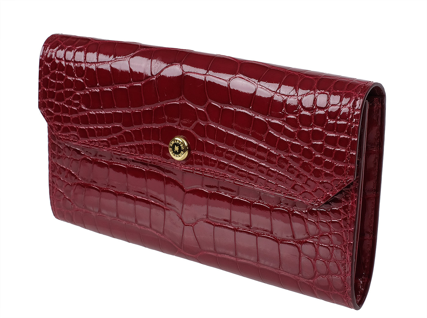 Kwanpen Bordeaux Crocodile Flap Wallet