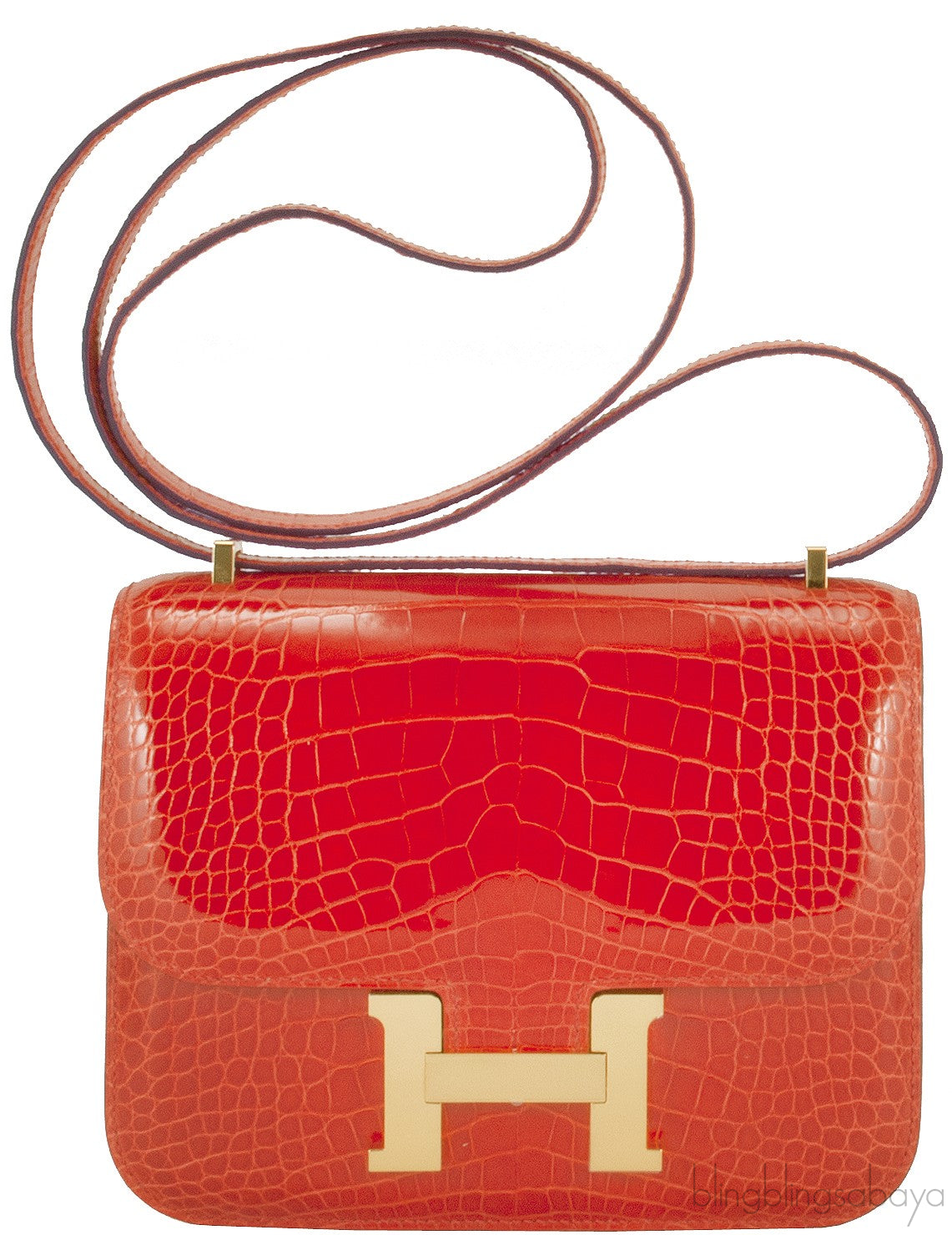 Constance Mini Orange Poppy Croc