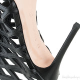 Black Vendome Cage Sandals