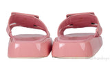 Peach Buckle Leather Mule