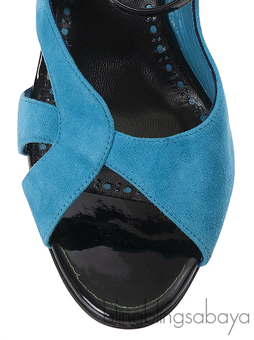 Manolo Blahnik Bi-color Strappy Sandals