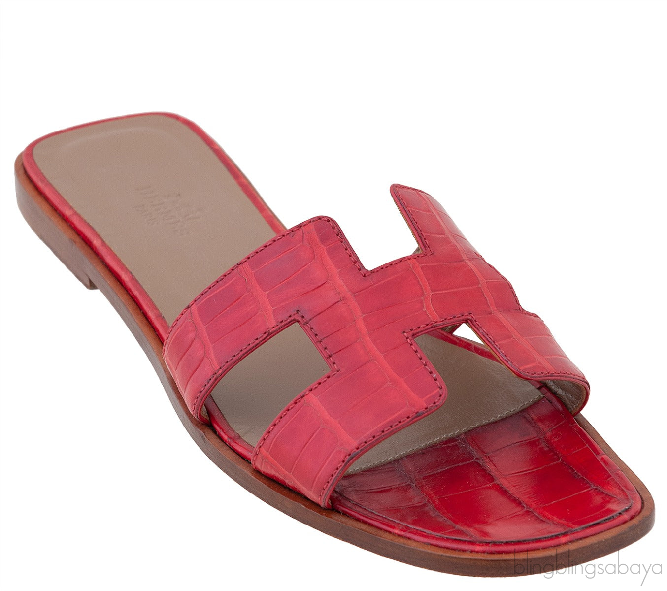 Oran Sandals Red Crocodile