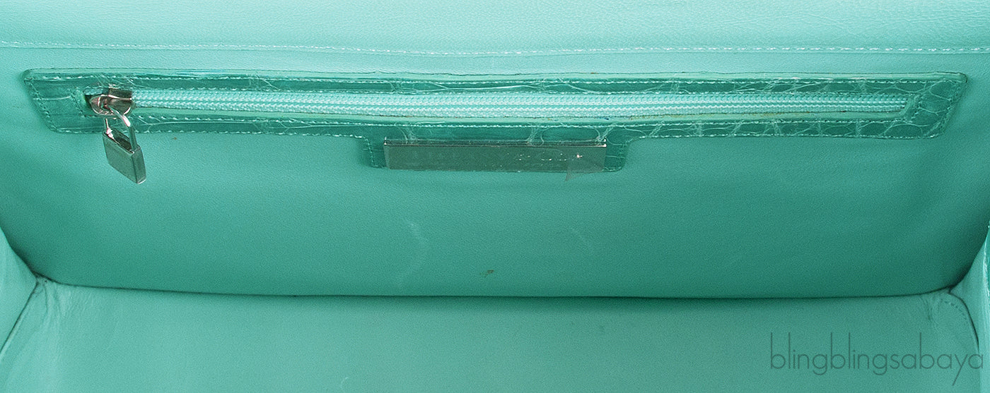 Tiffany Blue Cornelia Lunch Box Crocodile Bag