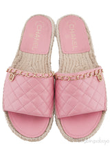 Pink Quilted Chain Slipper