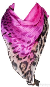 Pink Leopard Voile Scarf