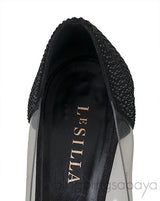 Black Crystal PVC Heels