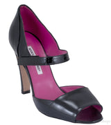 Black Patent Strap Heels