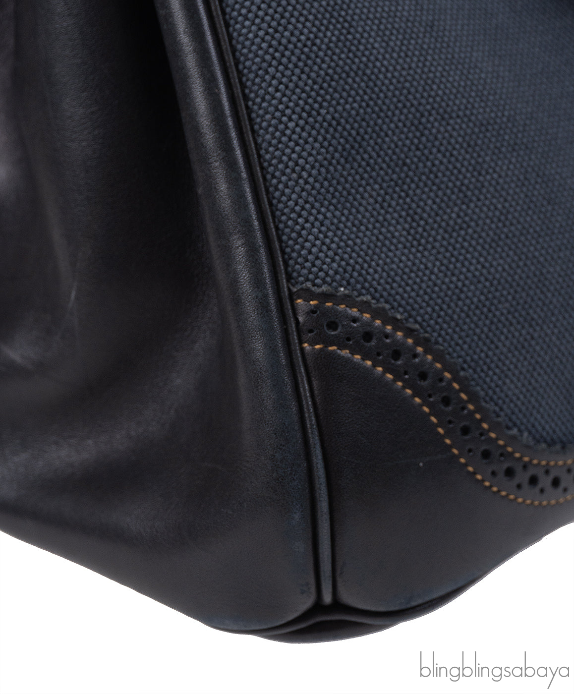 Hermès Birkin 35 Ghillies Noir Veau Evercolor Denim Fonce
