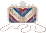 Viper Skin Lucite Studs Clutch*