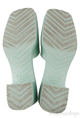 Pastel Green Rubber Slide Sandals