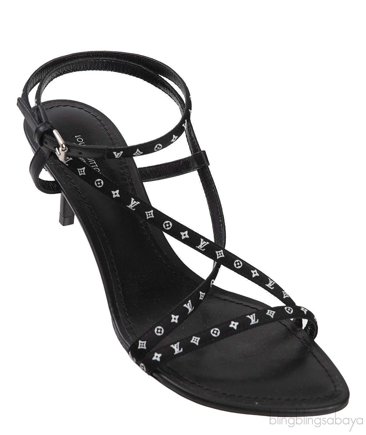 Black Monogram Citizen Strappy Sandals