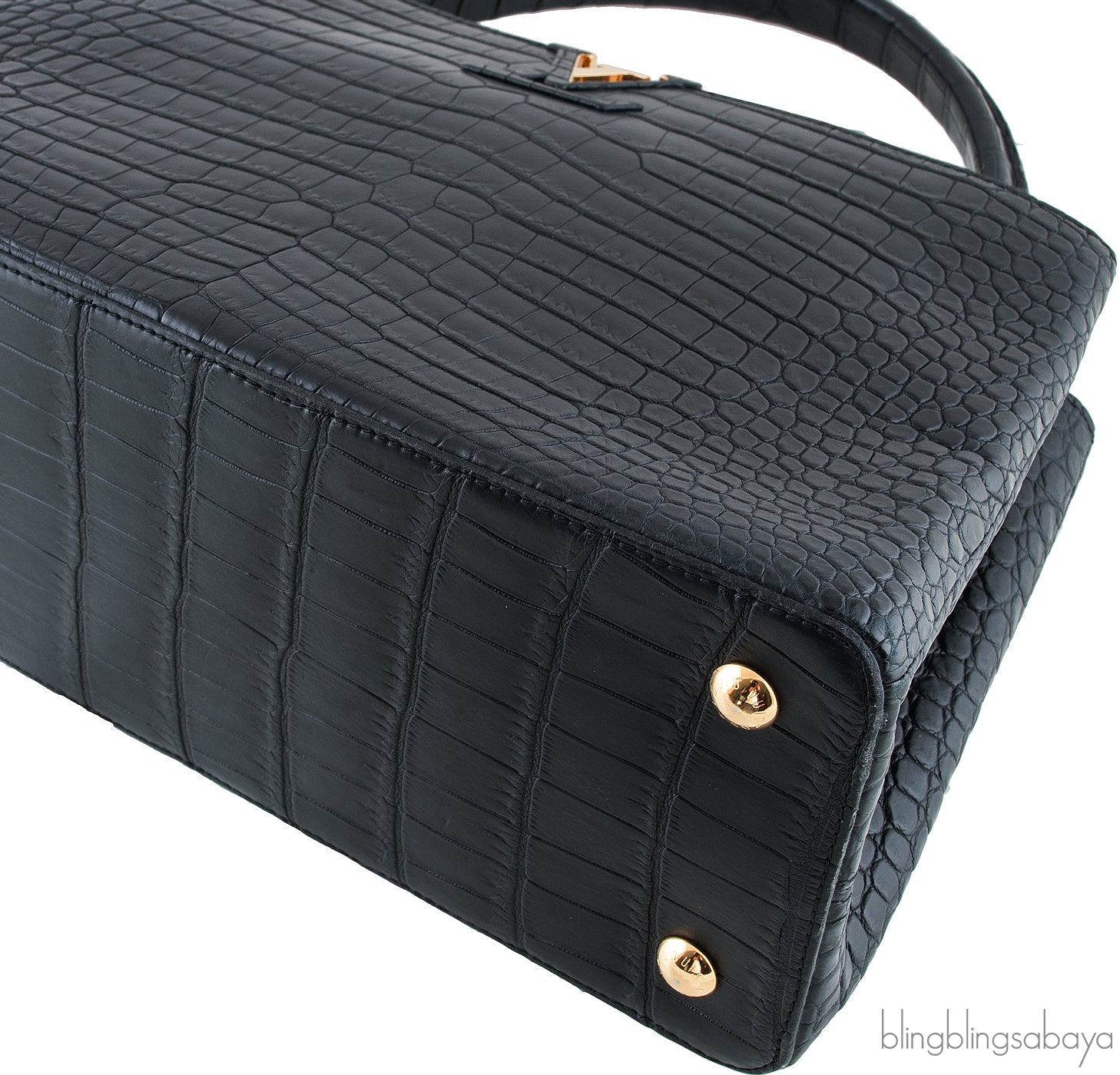 Black Capucines Crocodile MM
