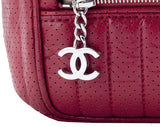 Red Perforated Shoulder Bag