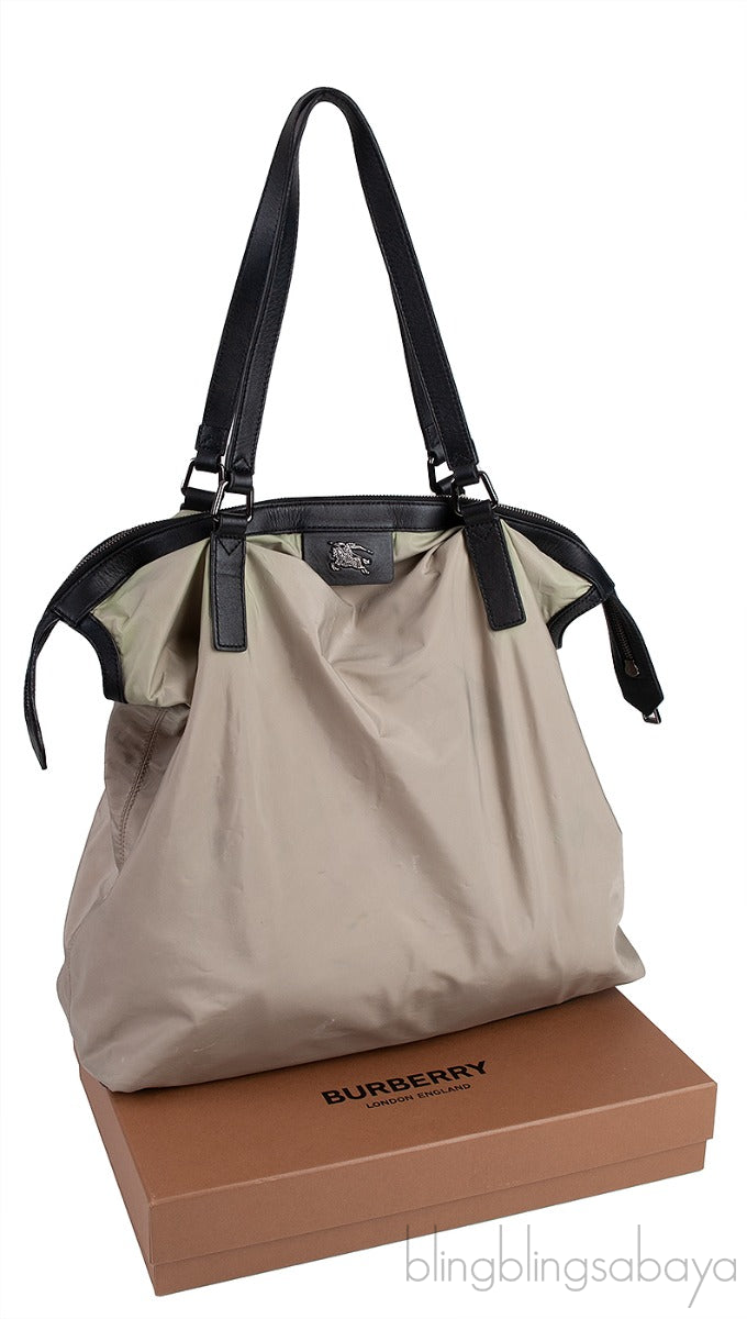 Taupe Nylon Tote bag