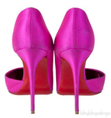 Fuchsia Satin Iriza Heels