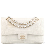 Classic Silver Metallic Crocodile Brass Matte CC