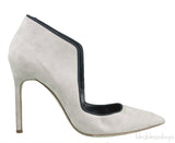 Grey Suede Pointed Toe Heels