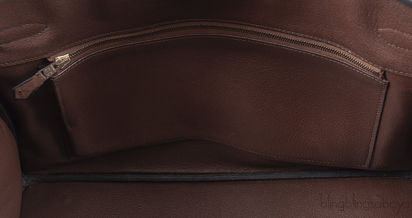 Hermes Vintage Birkin 35 Brown Ostrich GHW