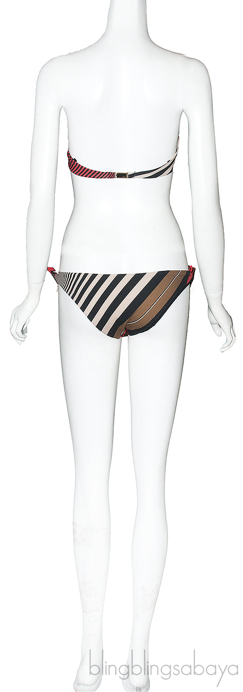Pequine Striped Bikini & top
