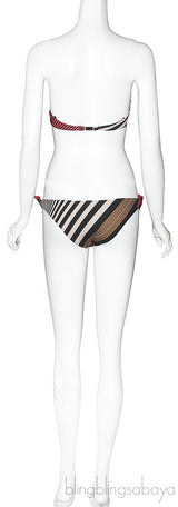 Pequine Striped Bikini & top
