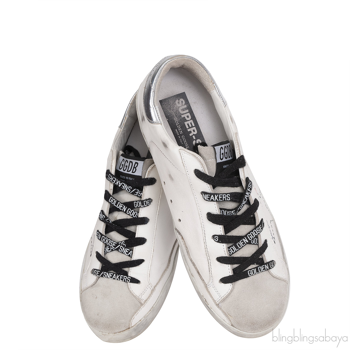 Golden goose White Distressed Printed Leather & Suede Sneakers