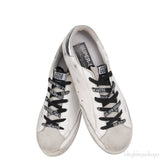 Golden goose White Distressed Printed Leather & Suede Sneakers