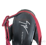 Burgundy Velvet Strappy Sandals