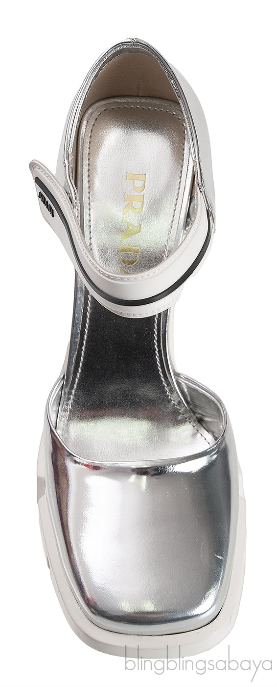 Metallic Silver Leather Pump