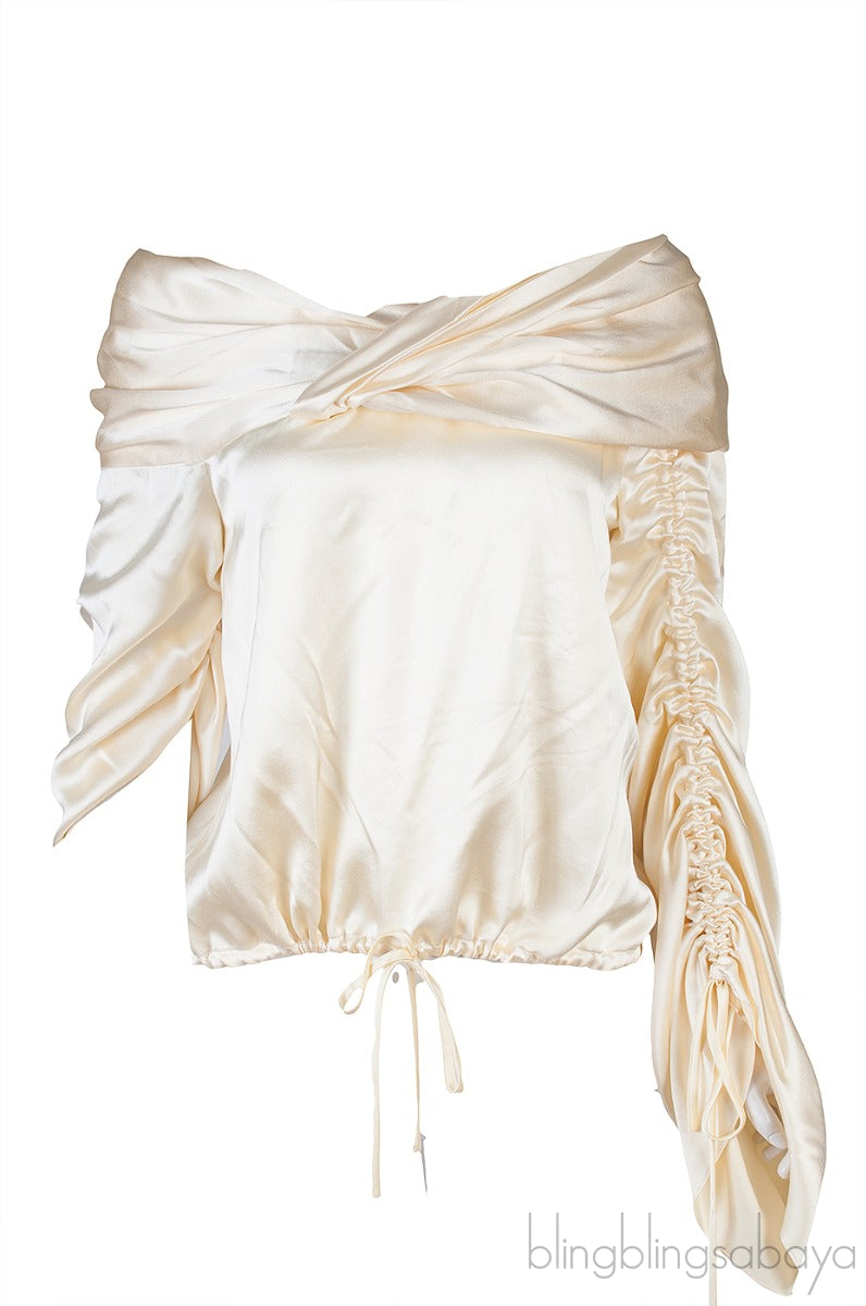 Pale Yellow Off-shoulder Blouse