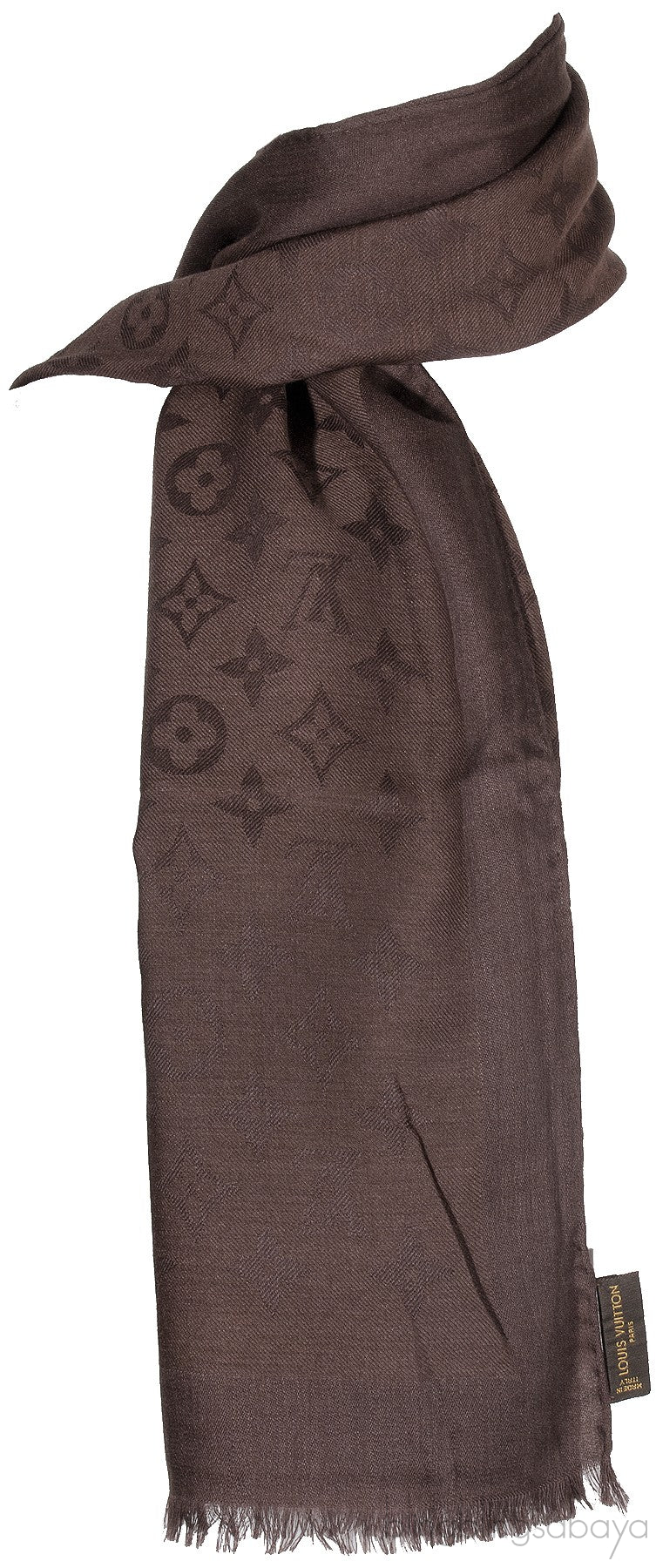 Monogram Brown Cashmere Shawl
