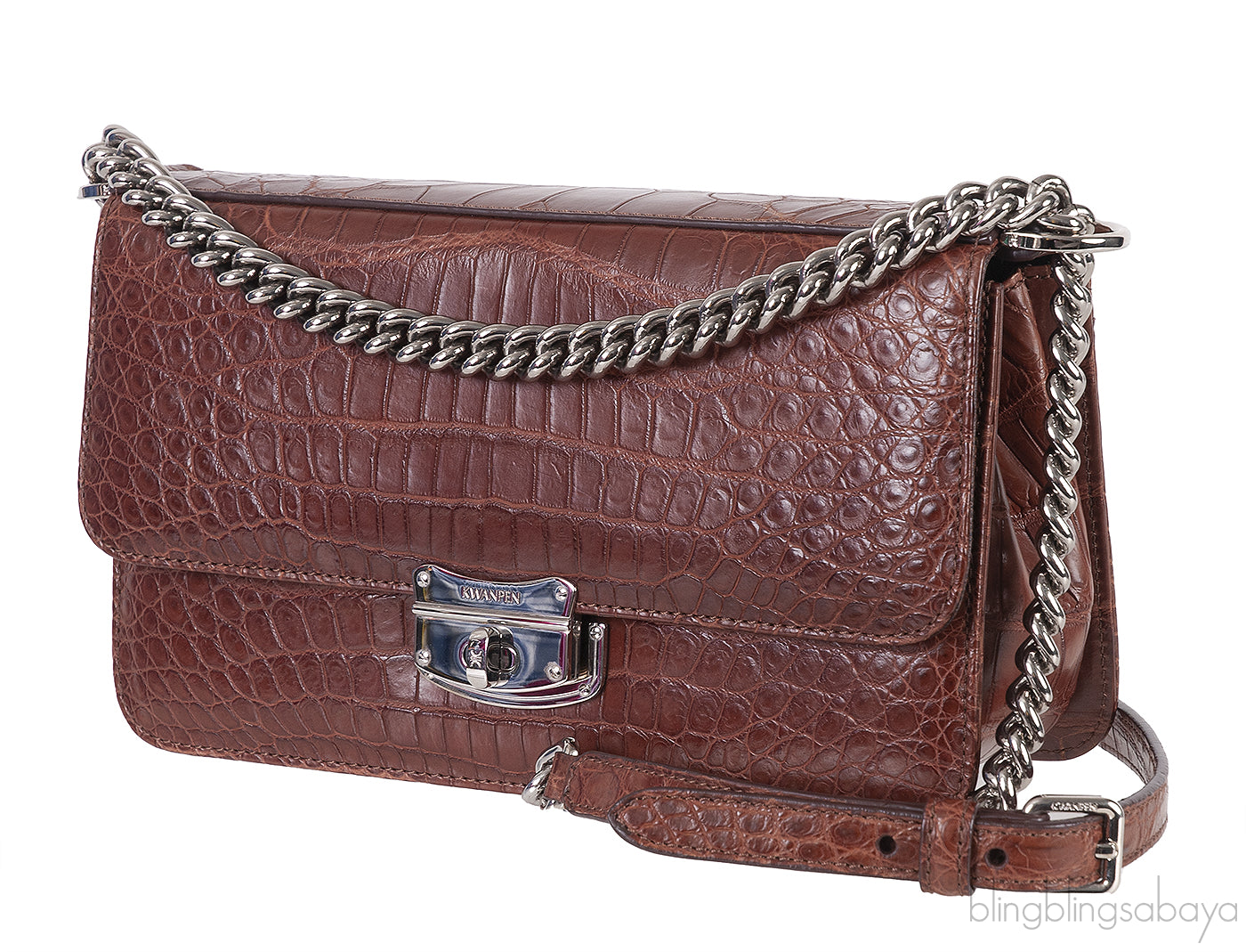 City Skyline Crocodile Sling Bag