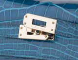 Kelly Pochette Bleu Izmir Crocodile