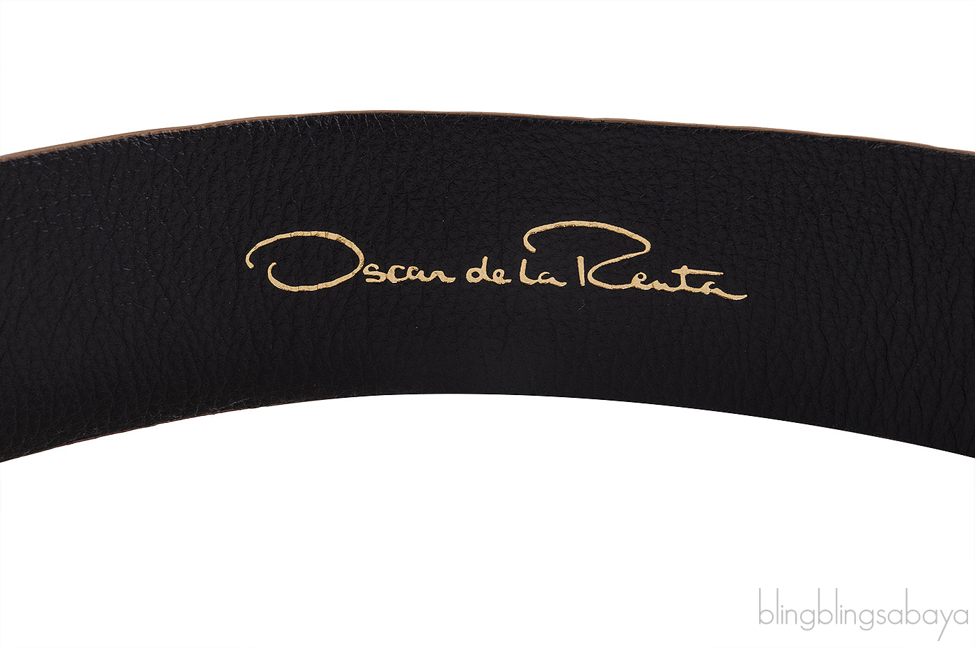 Oscar Dela Renta Metallic Gold Double Hinge Belt