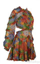 Zimmerman Floral Riders Frill Mini Dress