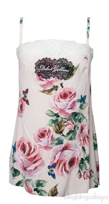 Lace-trimmed Silk Satin Top