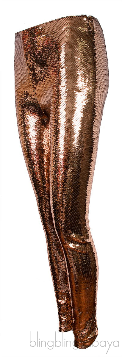 Gold Sequins Full Length Trouser