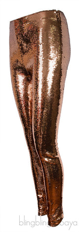 Gold Sequins Full Length Trouser