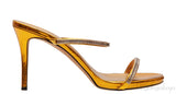 Giuseppe Zanotti Metallic Gold Crystal Embellished Mules