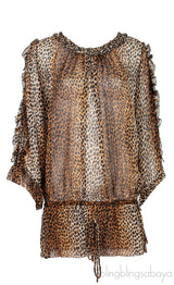 Leopard Print Chiffon Top