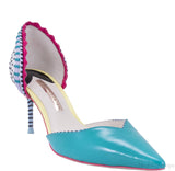 Multicolored Textured Leather Pumps