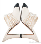 Off-white Pearl Slide Mule