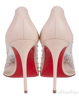 Beige PVC Crystal Heels