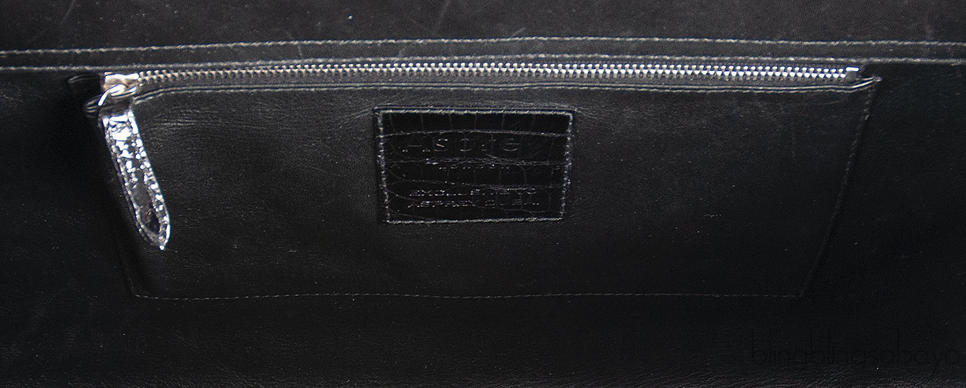 Black Crocodile Darcy Tote