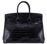 Birkin 35 Black Matte Crocodile PHW