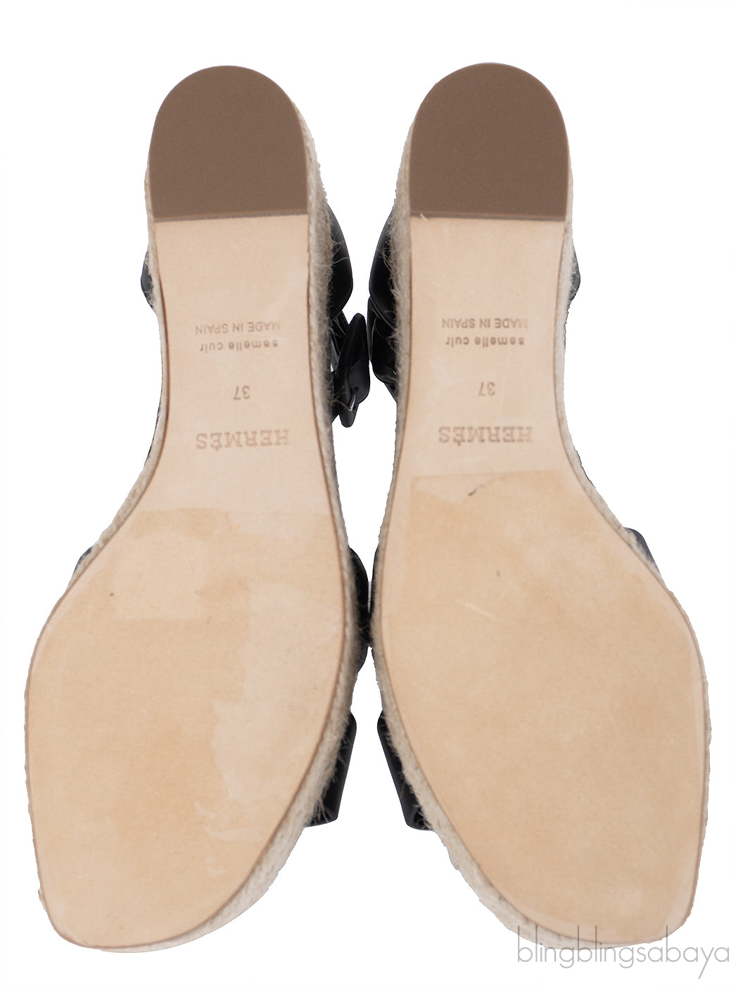 Hermes Black Elda Espadrille in Calfskin